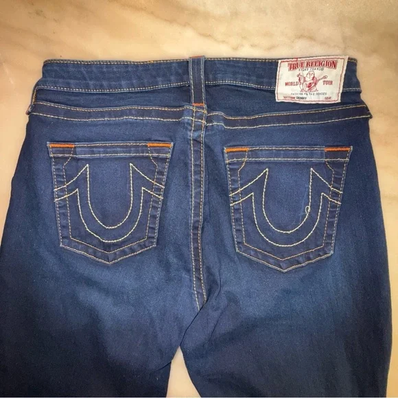 True Religion Curvy Skinny Jeans Womens Size 31 Blue Dark Wash Stretch Denim - Picture 5 of 12
